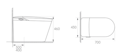 Smart Toilet Complete Set (S-200mm) c/w Tank (High Version) - White