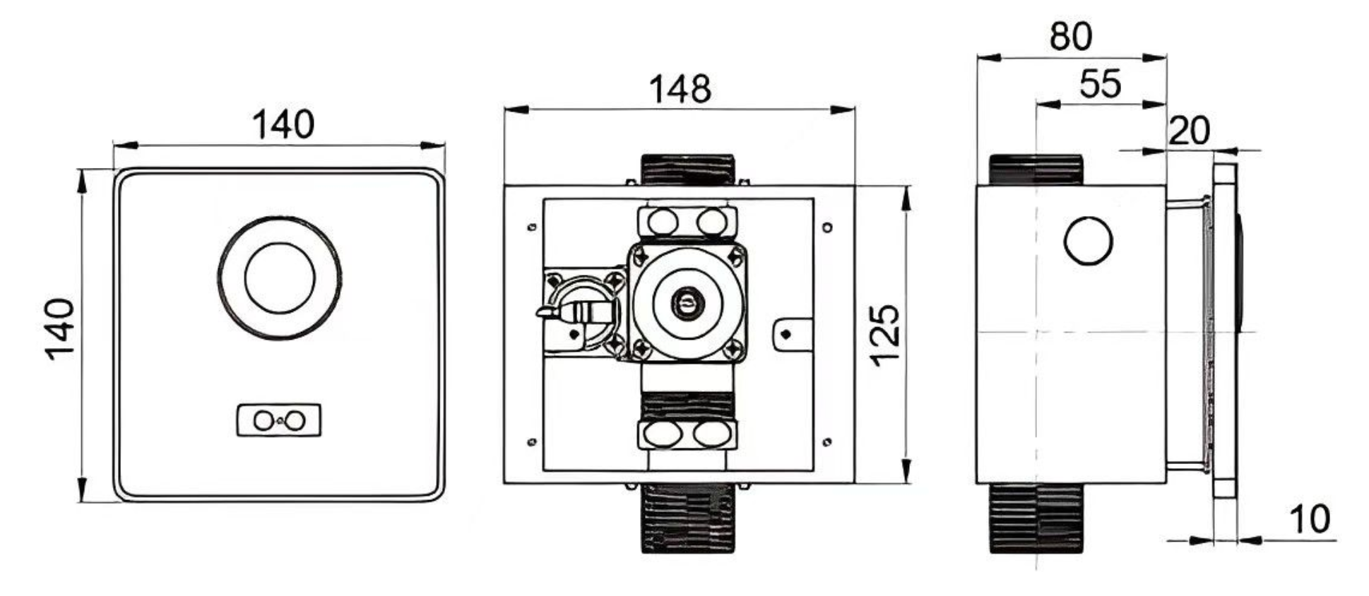 WC / Squatting Sensor Flush Valve (DC+AC) - Chrome