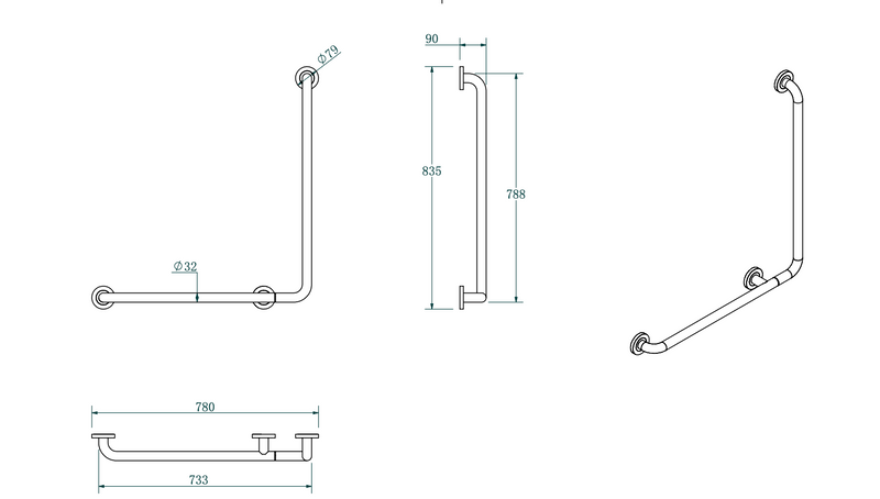 SUS304 Grab Bar - Satin