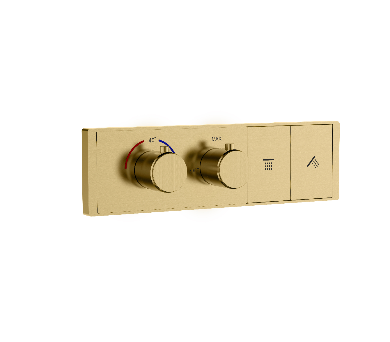 Two Function Concealed Mixer with Diverter - Brushed Gold