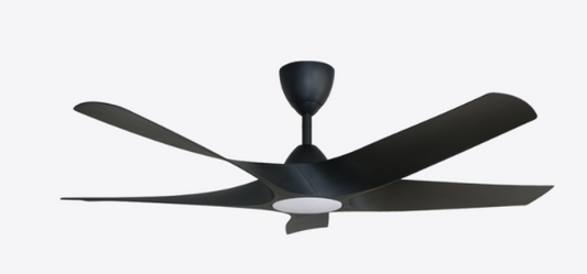 Alpha Ultra Led DC Motor Ceiling Fan- (56 ") 5 ABS Blade 8+8 Speed  with Remote control - Matt Black