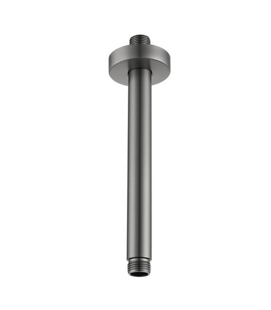 300mm Round Vertical Shower Arm c/w Flange - Grey