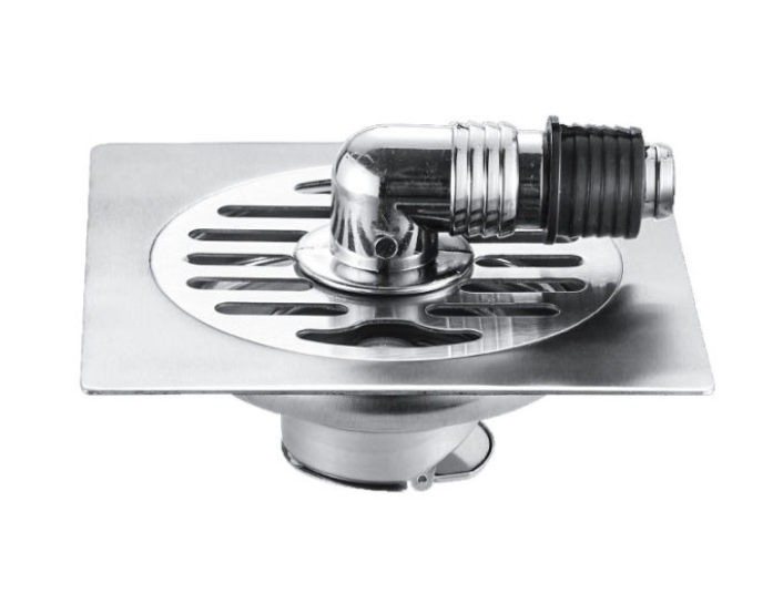 SUS304 Floor Grating with 90 Degree Washing Machine Connector - Satin