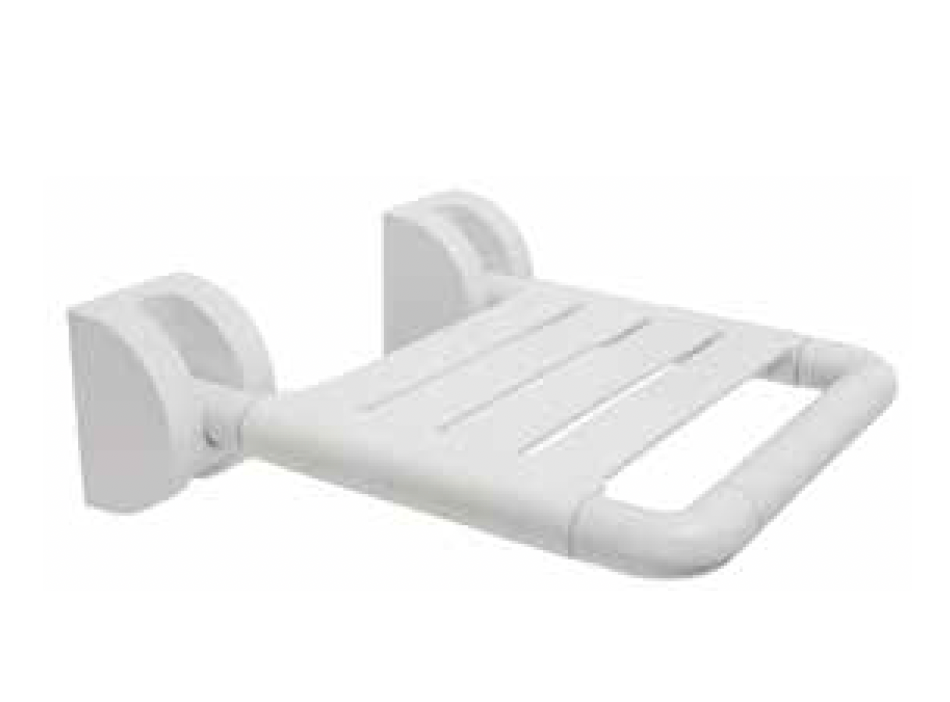 Commercial: Shower Seat c/w Fixing Bolts - White