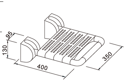 Commercial: Shower Seat c/w Fixing Bolts - White