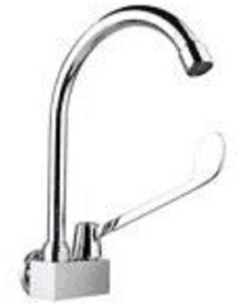 Wall Mounted Cold Tap with Long Handle - Chrome