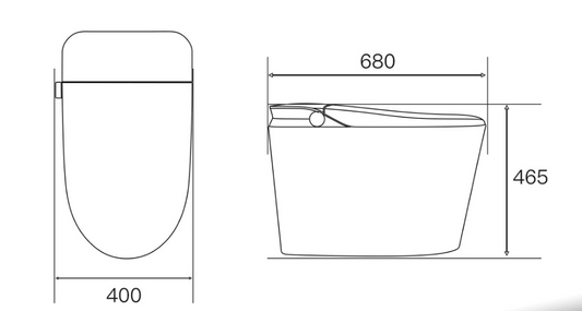 Smart Toilet Complete Set (S-275mm) w/o Tank (Basic Version) - White