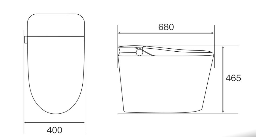 Smart WC Complete Set (S-250mm) w/o Tank (Basic Version) - White