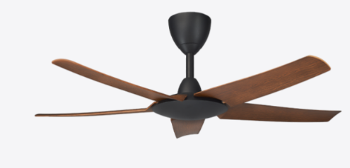 Alpha DC Motor Ceiling Fan- (46") 5 ABS Blade 12 +12 speed with Remote control - Walnut with Matt Black
