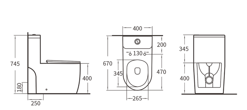 VITI Washdown Spinning Flush WC Complete Set with UF Seat Cover and P to S Connector (S-150mm) - White
