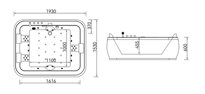 Massage Bath Tub - White