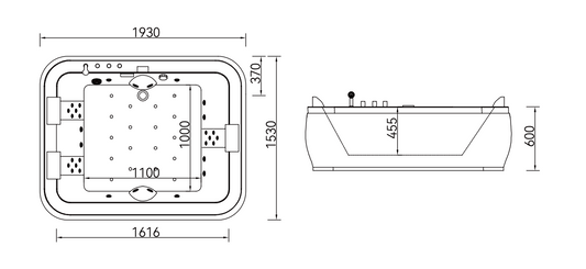 Massage Bath Tub - White