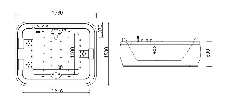 Massage Bath Tub - White