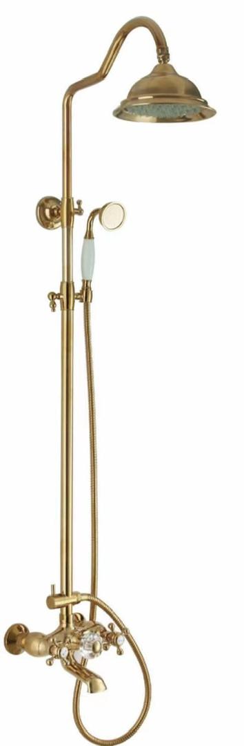 Brass Exposed Shower Bar Set - Chrome