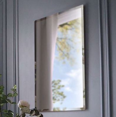Rectangular Frameless Plain Mirror with 90 Degree Corner