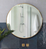 Round with Aluminium Frame Mirror-Gold 600mm