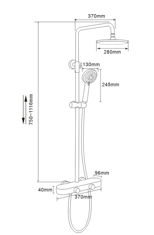 Exposed Shower Bar Set