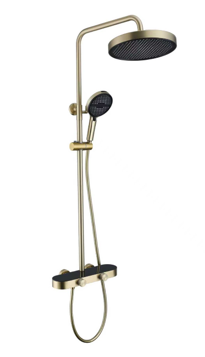 Exposed Shower Bar Set - Matt Gold
