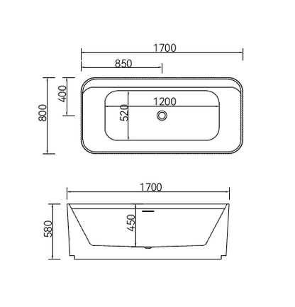Massage Bath Tub with faucet c/w 4 pcs middle jets, 8 pcs small jets and 1pc underwater light