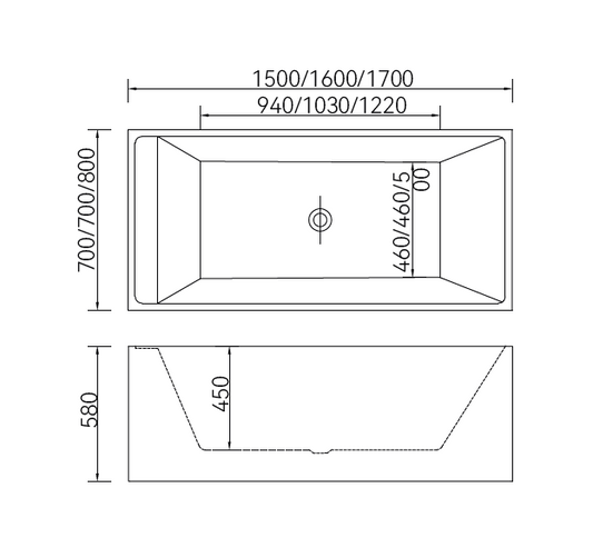 Massage Bath Tub with faucet c/w 4 pcs middle jets, 8 pcs small jets and 1pc underwater light