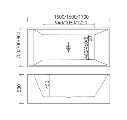 Massage Bath Tub with faucet c/w 4 pcs middle jets, 8 pcs small jets and 1pc underwater light