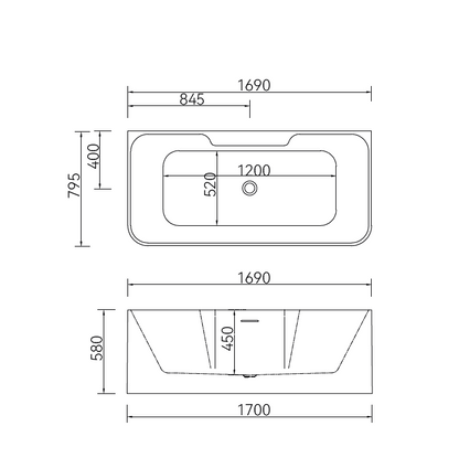 Free Standing Bathtub c/w Faucet Set and Waste - White