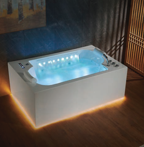 Massage Bath Tub with faucet and waste c/w 6pcs middle jets, 16pcs small jets and 16pcs air jets