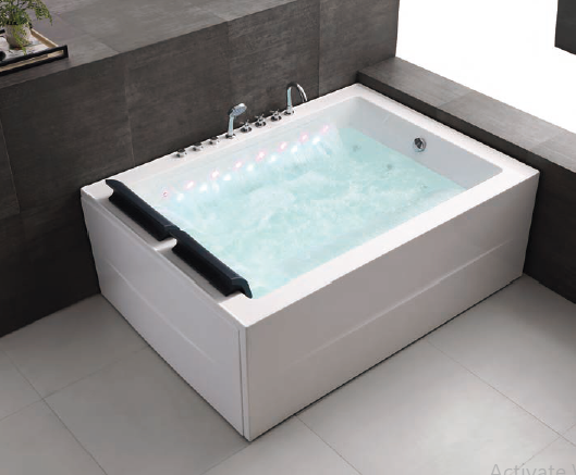 Massage Bath Tub (Right) with faucet c/w 4pcs big jets and 16pcs small jets