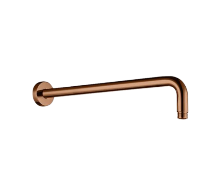 400mm Round Horizontal Shower Arm c/w Flange - Brushed Rose Gold