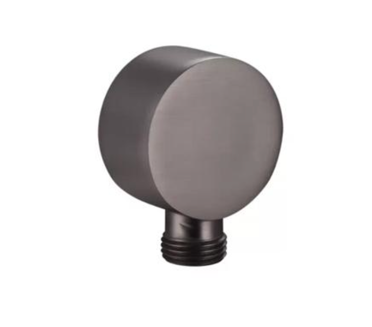 Brass Round Shower Elbow - Grey