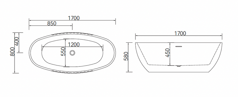 Free Standing Bathtub - White
