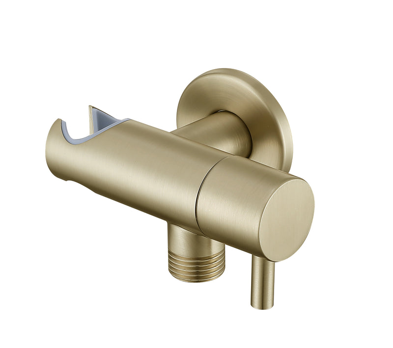 Angle Valve with Holder - Matt Gold