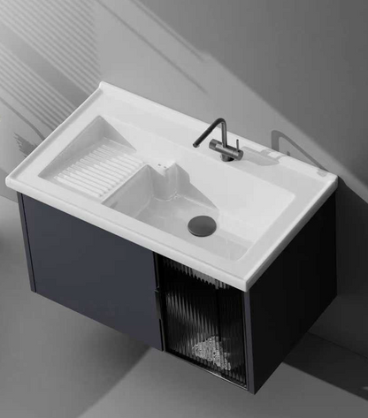 Stainless Steel Laundry Basin Cabinet Set