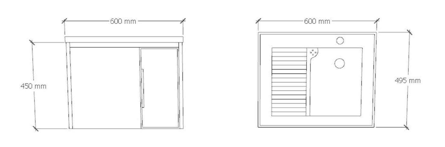 Stainless Steel Laundry Basin Cabinet Set