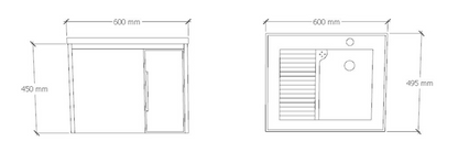 Stainless Steel Laundry Basin Cabinet Set