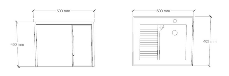 Stainless Steel Laundry Basin Cabinet Set