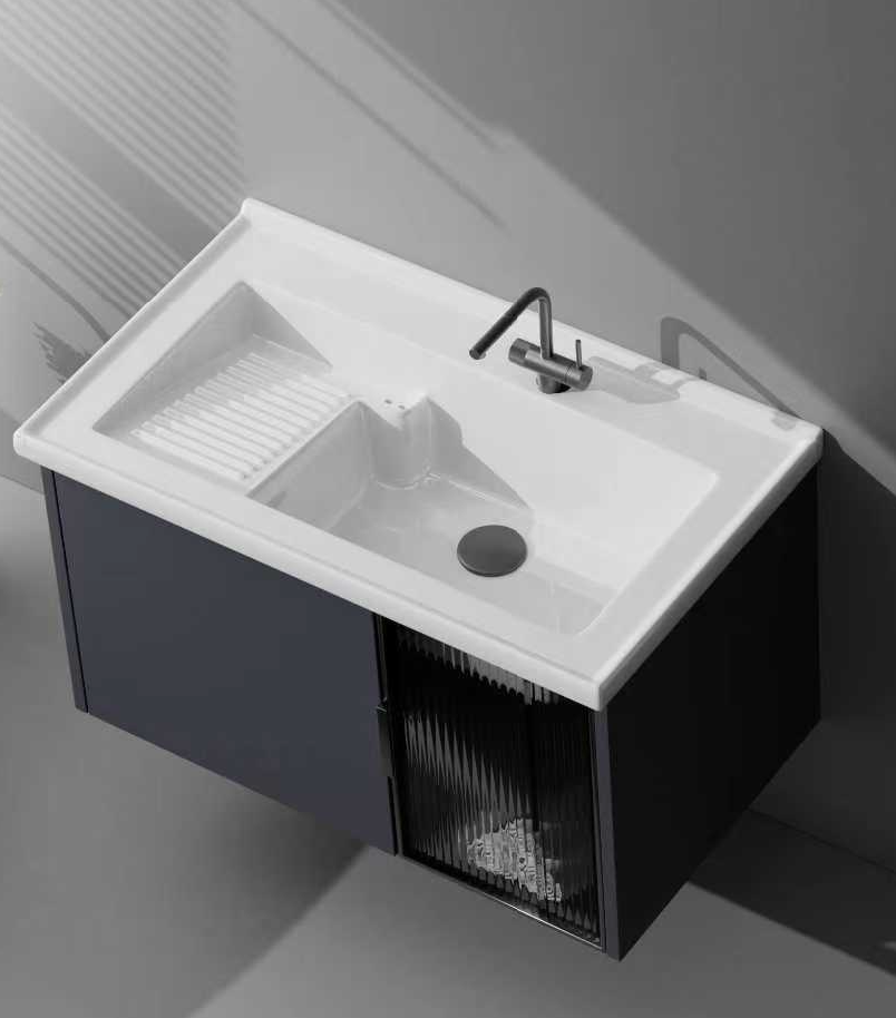Stainless Steel Laundry Basin Cabinet Set