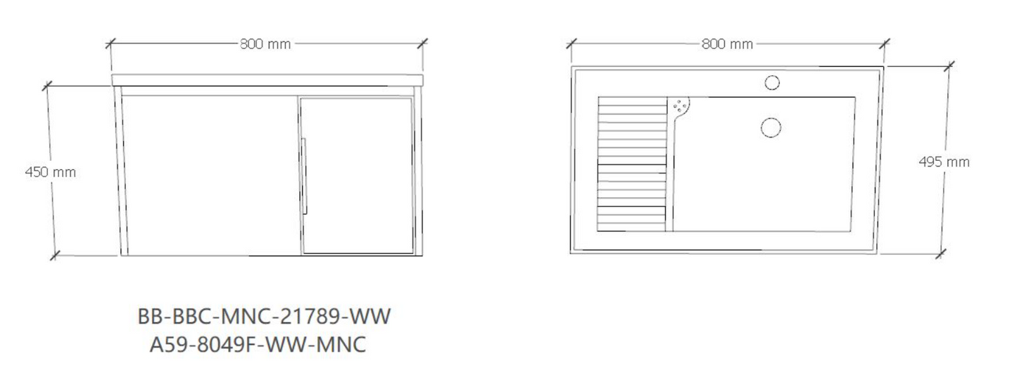 Stainless Steel Laundry Basin Cabinet Set