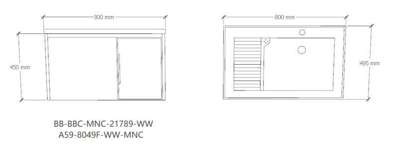 Stainless Steel Laundry Basin Cabinet Set
