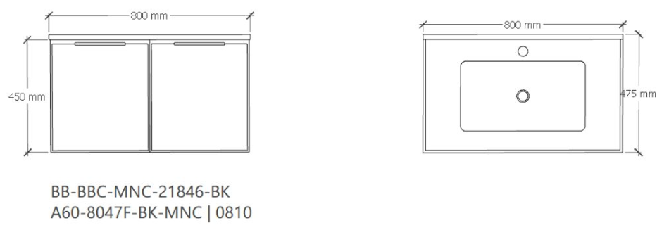 SUS304 Basin Cabinet Set