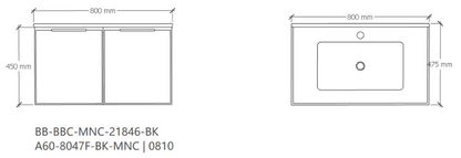SUS304 Basin Cabinet Set