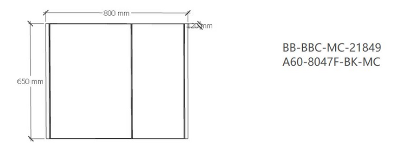 SUS304 Mirror Cabinet - Black