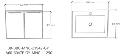 SUS304 Basin Cabinet Set - Grey