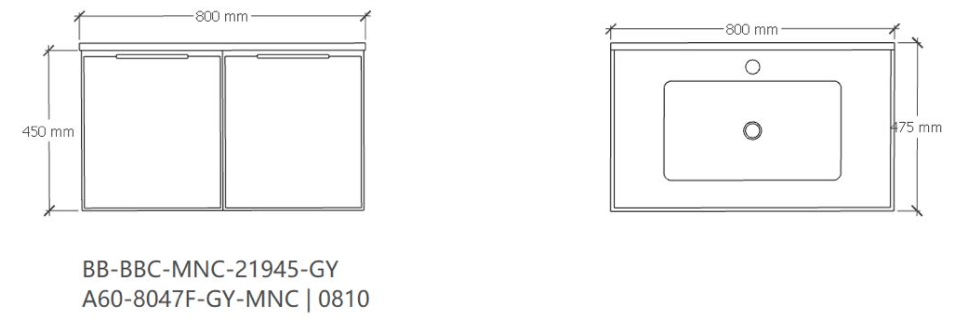 SUS304 Basin Cabinet Set