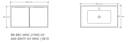 SUS304 Basin Cabinet Set