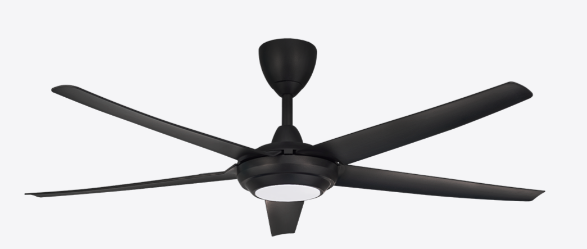 Alpha DC Motor LED Ceiling Fan- (56 ") 5 ABS Blade 12+12 Speed  with Remote control - Matt Black