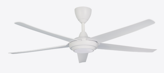 Alpha DC Motor LED Ceiling Fan- (56 ") 5 ABS Blade 12+12 Speed  with Remote control - Matt White