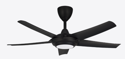 Alpha DC Motor LED Ceiling Fan- (46 ") 5 ABS Blade 12+12 Speed  with Remote control - Matt Black
