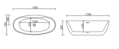 Massage Bath Tub with faucet and waste c/w 4 pcs middle jets and 8 pcs small jets