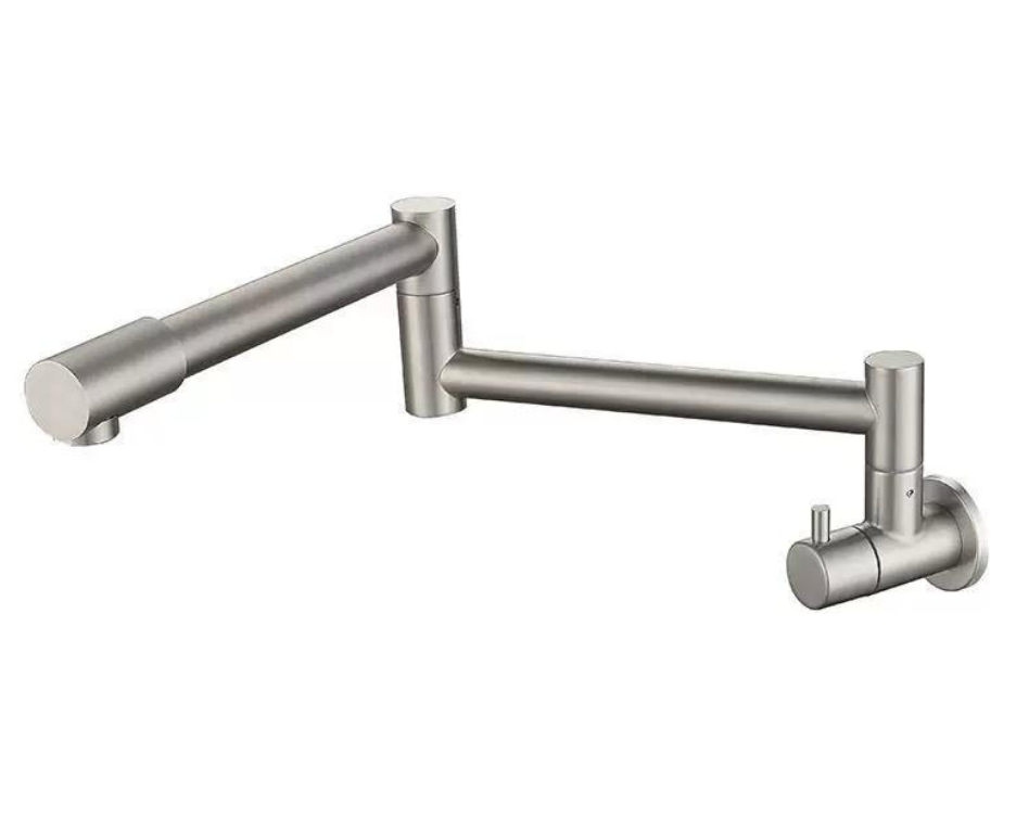 SUS304 Retractable Swivel Wall Sink Tap - Satin